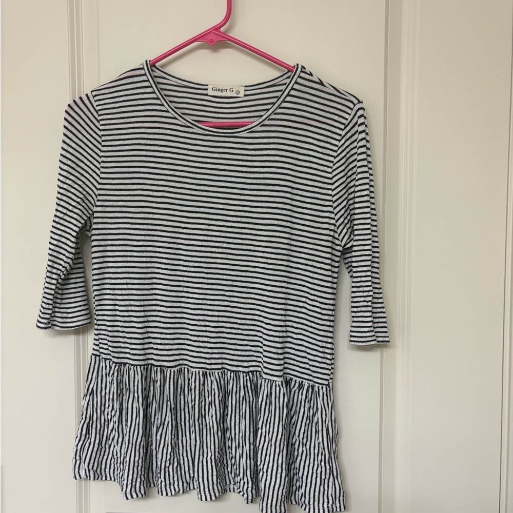 Black and White Striped Top